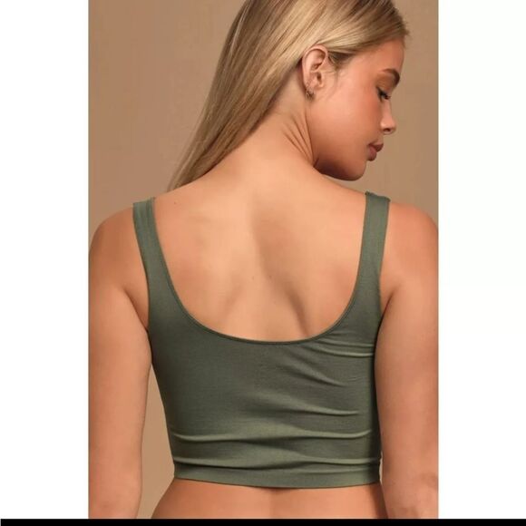 Free People Scoop neck Crop Size M/L Brami in Sage - Picture 3 of 6
